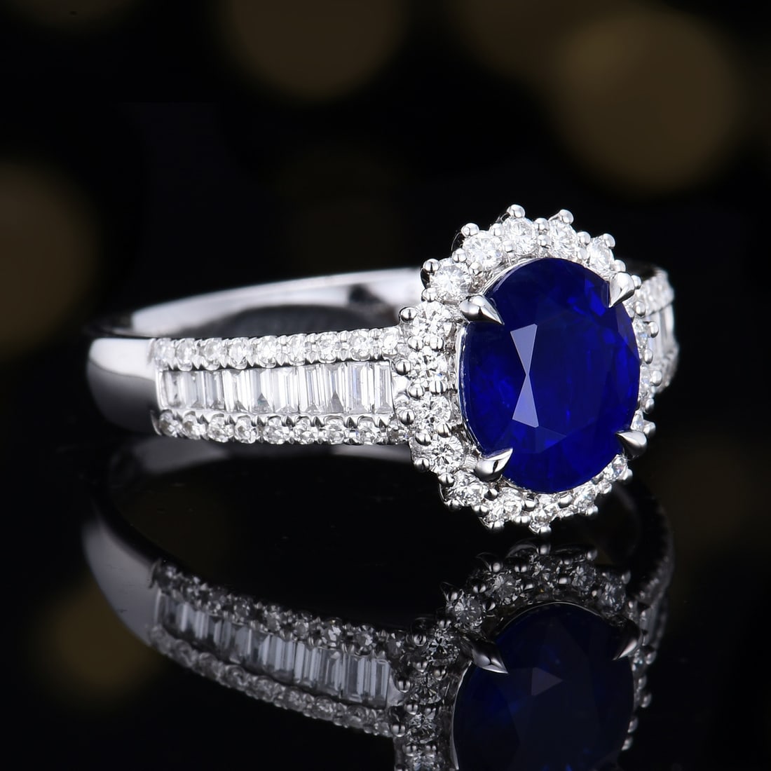 14k Gold 2.02 Ctw Natural Sapphire & Diamond Ring - 3