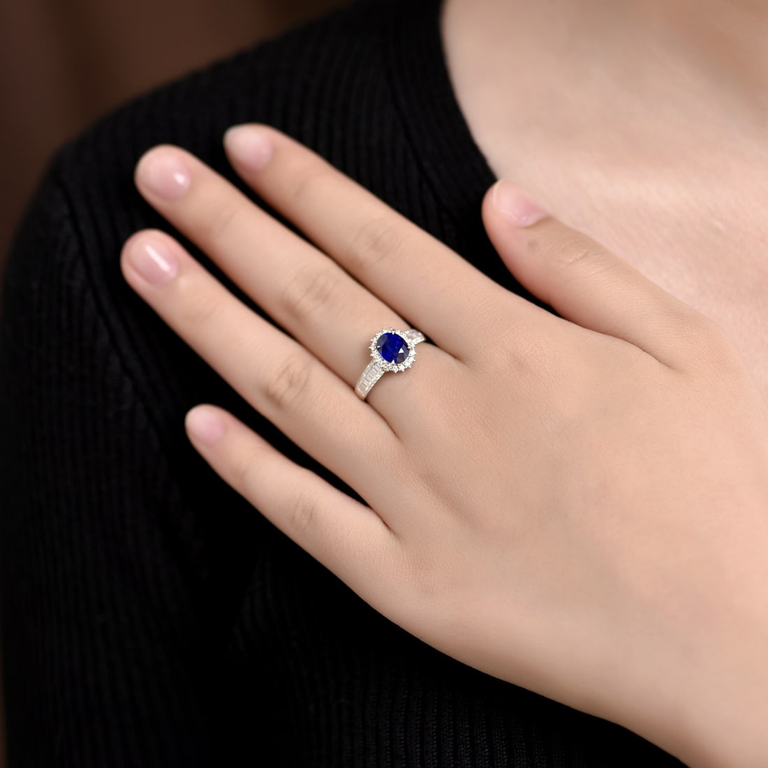 14k Gold 2.02 Ctw Natural Sapphire & Diamond Ring - 5