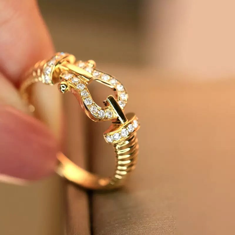 14k Gold 0.18 Ct Natural H Diamond Ring - 8