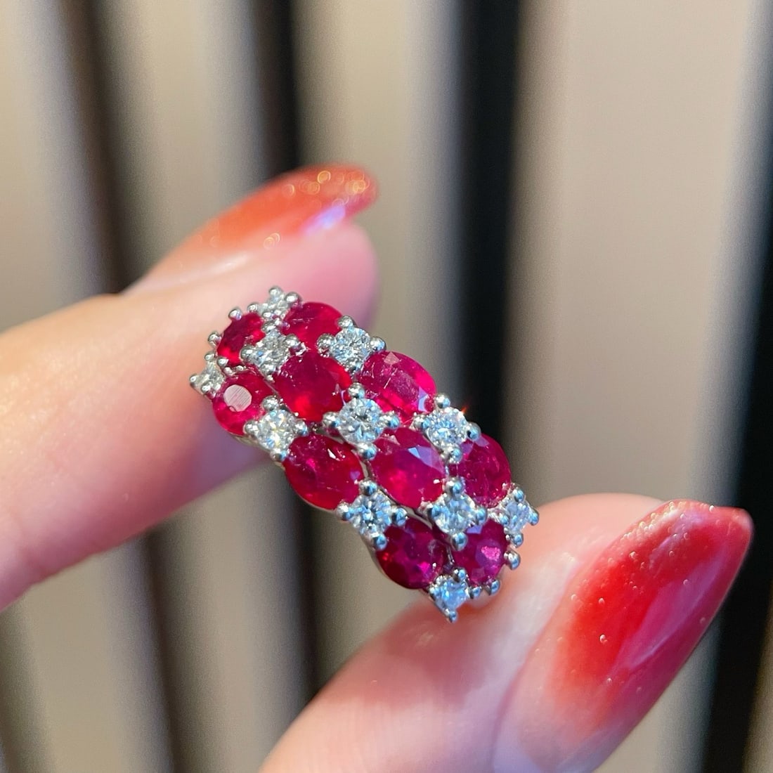 14k Gold 2.1 Ct Natural Ruby & Diamond Ring - 4