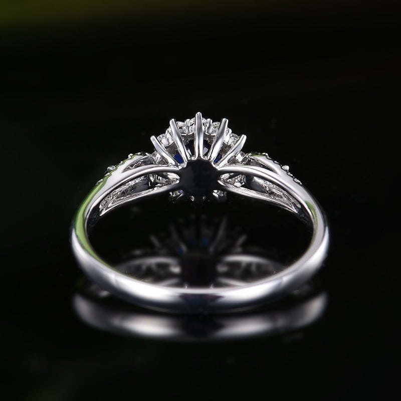 14k Gold 0.88 Ctw Natural Sapphire & Diamond Ring - 5