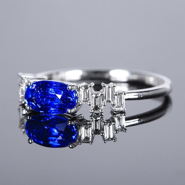 14k Gold 1.56 Ctw Natural Sapphire & Diamond Ring - 3