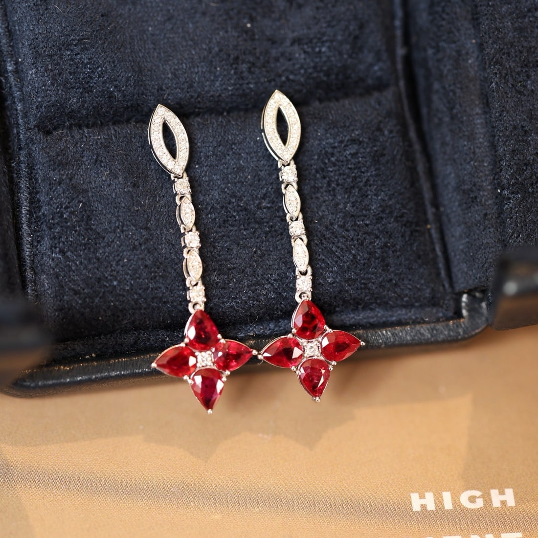 14k Gold 2.45 Ctw Natural Ruby & Diamond Earrings - 2