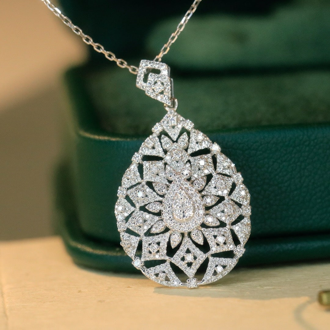 14k Gold 0.5 Ct Natural H Diamond Pendant( Without Chain ) - 4