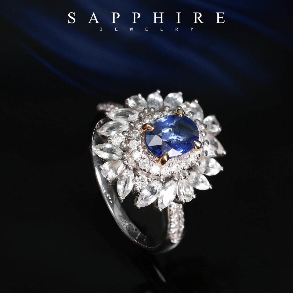 14k Gold 1.22 Ctw Natural Sapphire & Diamond Ring - 2