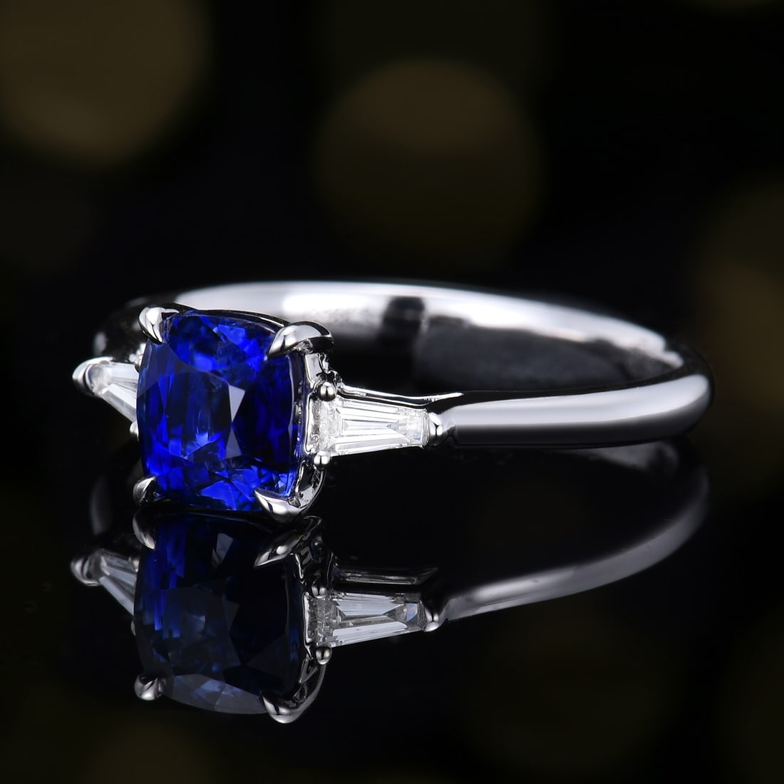 14k Gold 1.67 Ctw Natural Sapphire & Diamond Ring - 2