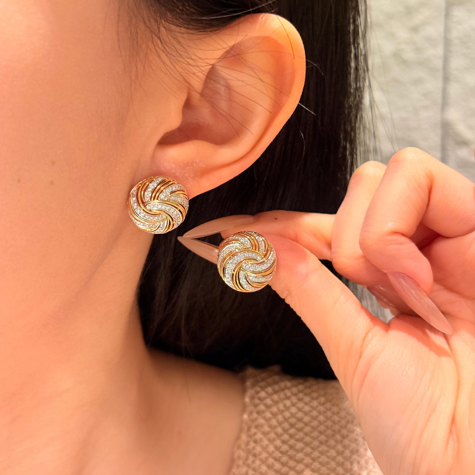 14k Gold 0.5 Ct Natural H Diamond Earrings - 3