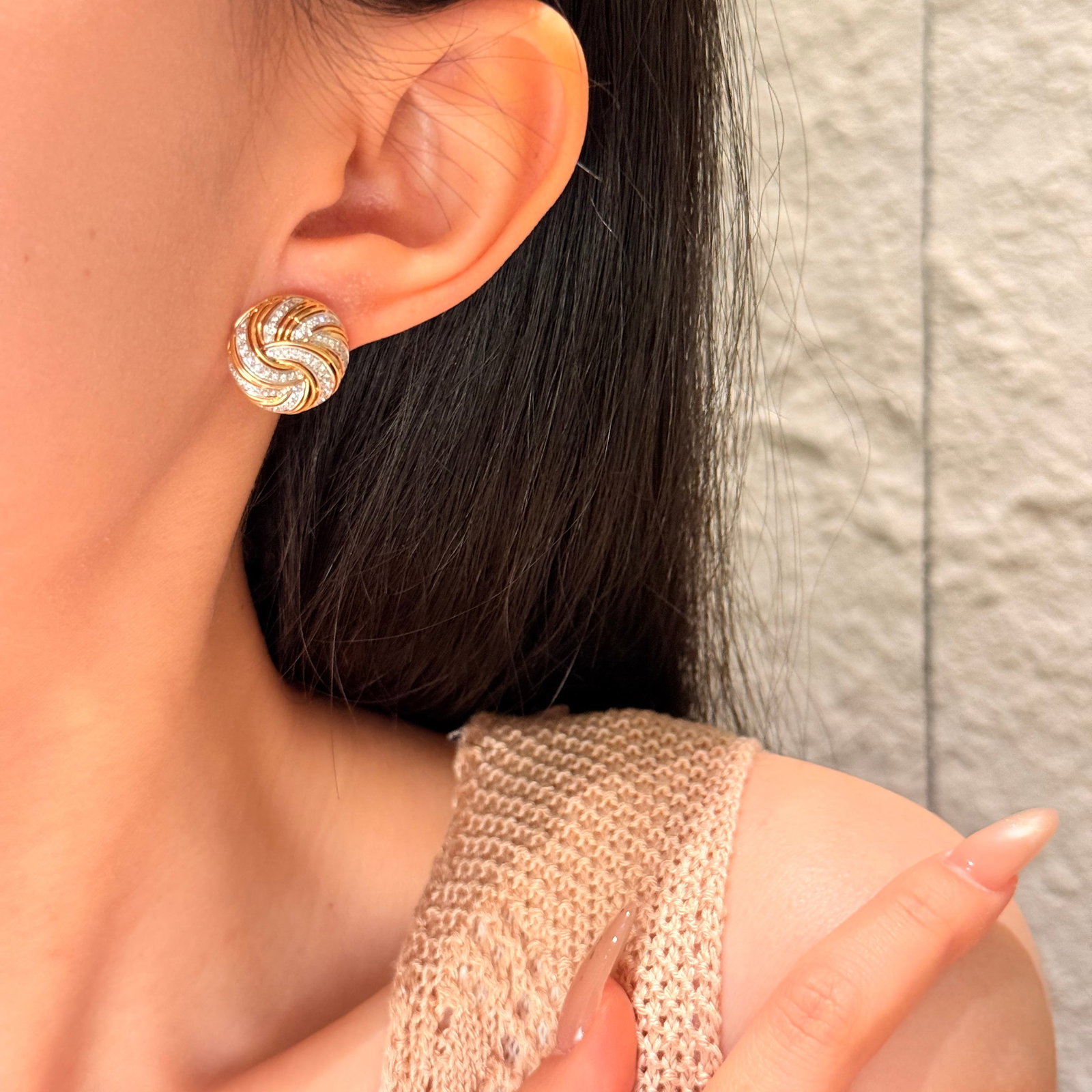 14k Gold 0.5 Ct Natural H Diamond Earrings - 4
