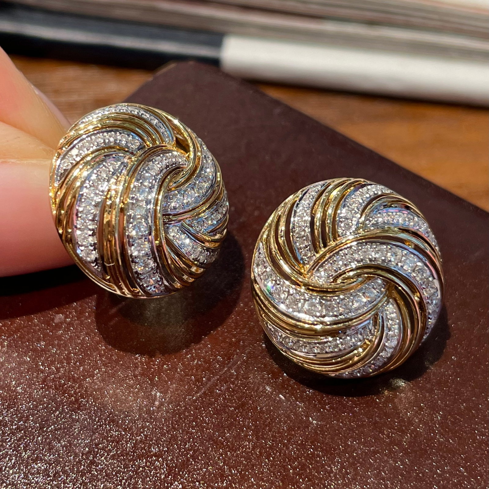 14k Gold 0.5 Ct Natural H Diamond Earrings - 6