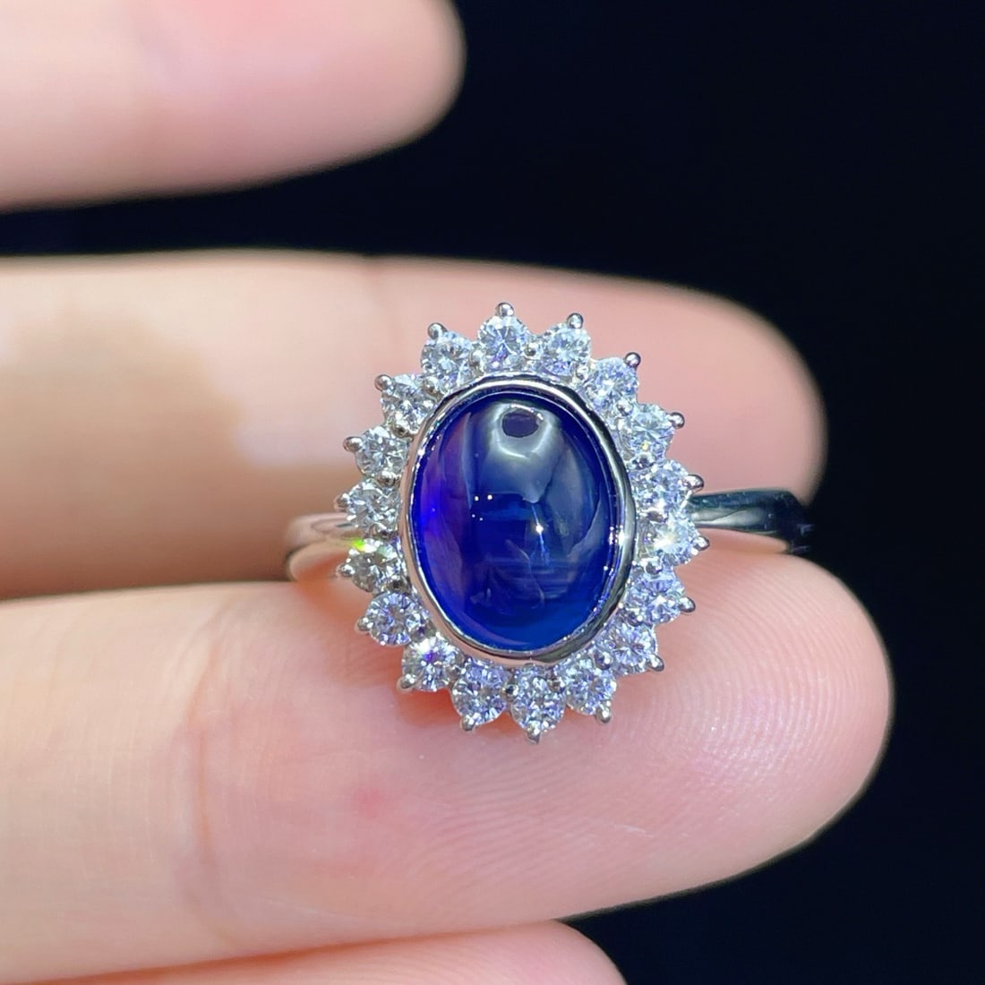 14k Gold 3.17 Ctw Natural Sapphire & Diamond Ring - 2