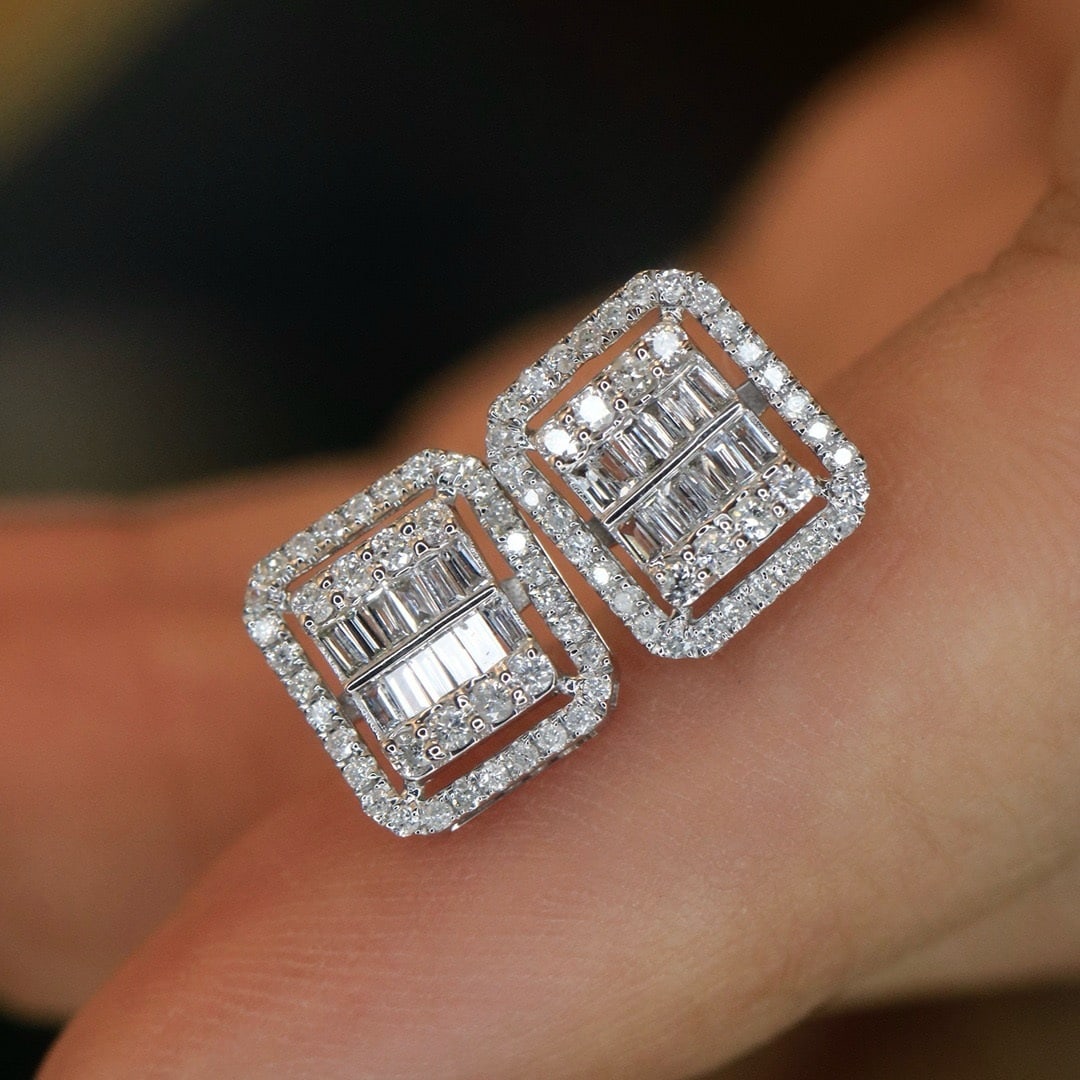 14k Gold 0.5 Ct Natural H Diamond Earrings - 2