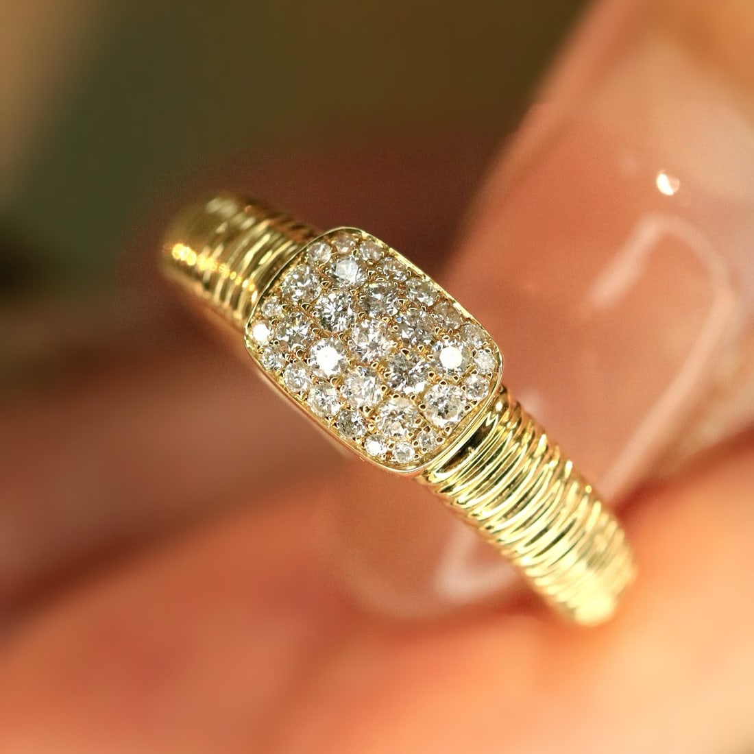 14k Gold 0.28 Ct Natural H Diamond Ring - 8