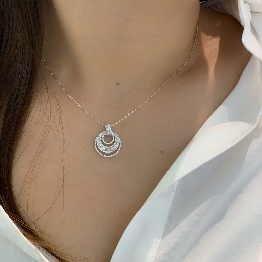14k Gold 0.5 Ct Natural H Diamond Necklace - 3