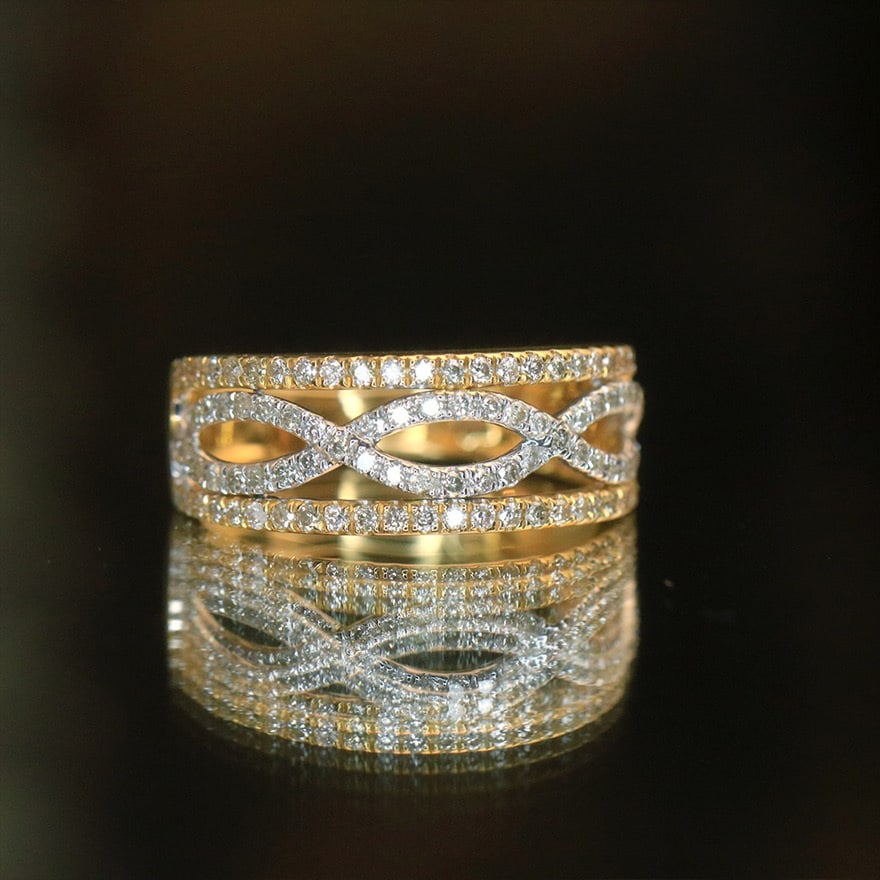 14k Gold 0.55 Ct Natural H Diamond Ring (1 of 4)