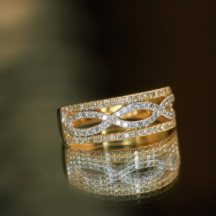 14k Gold 0.55 Ct Natural H Diamond Ring - 2