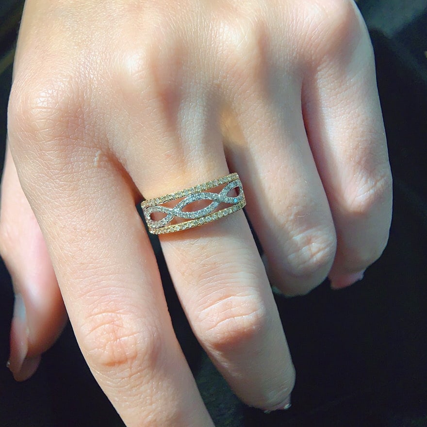 14k Gold 0.55 Ct Natural H Diamond Ring - 3