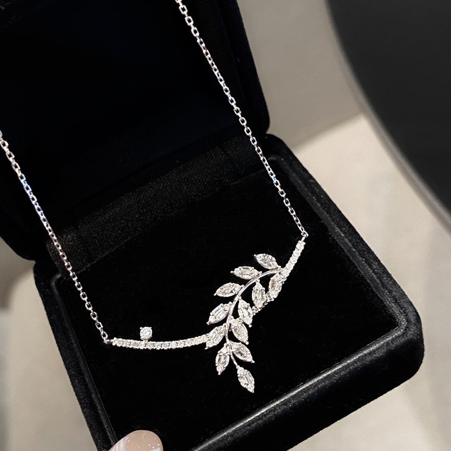 14k Gold 0.35 Ct Natural H Diamond Necklace - 4