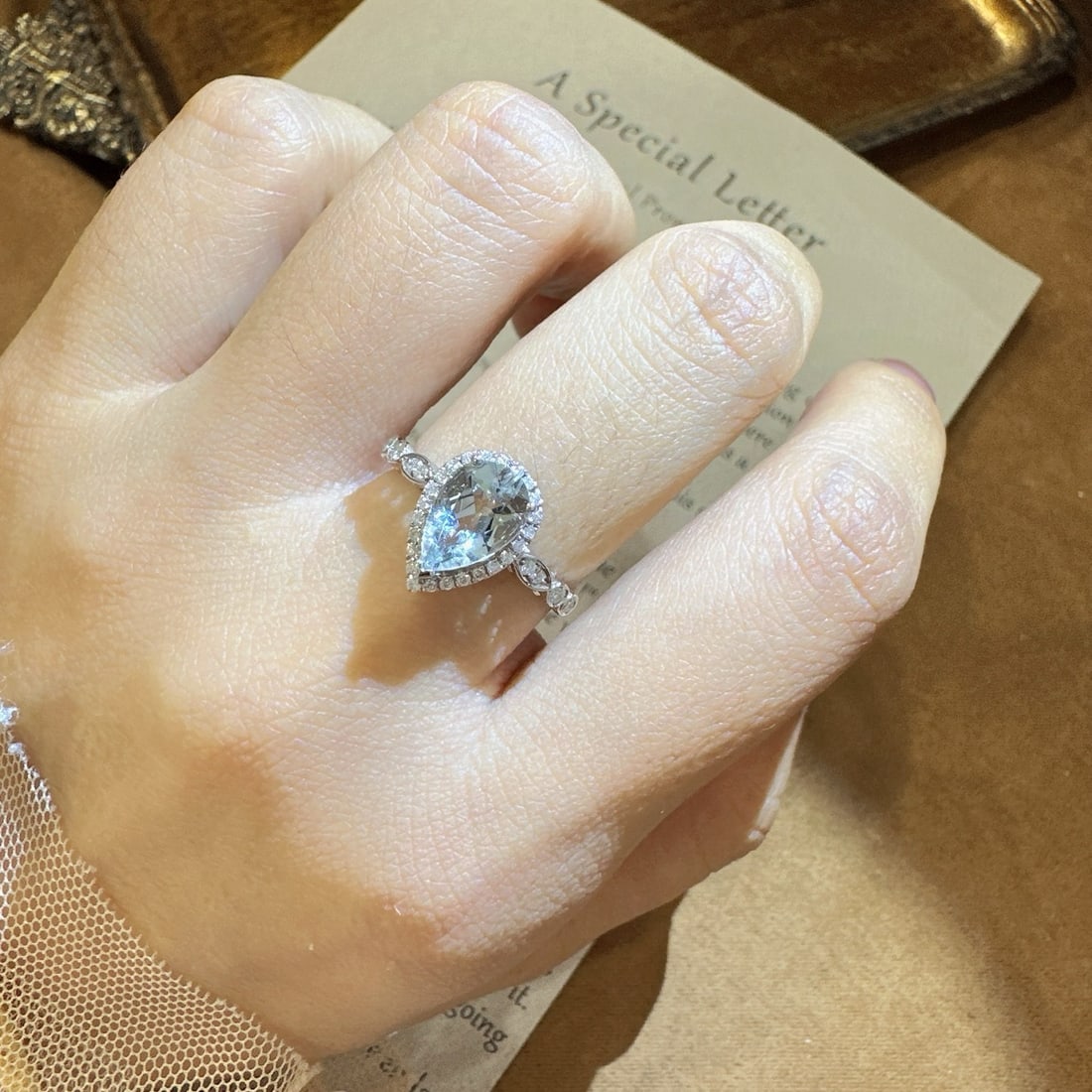 14k Gold 1.17 Ctw Natural Aquamarine & Diamond Ring - 6