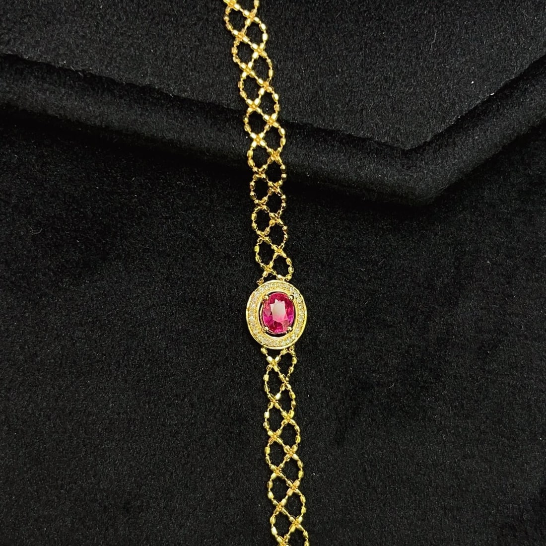 14k Gold 0.45 Ct Natural Ruby & Diamond Bracelet - 2