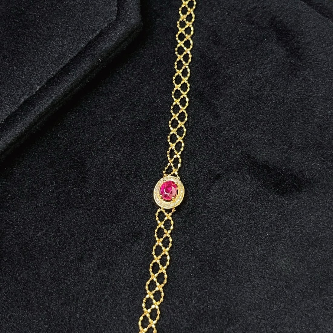 14k Gold 0.45 Ct Natural Ruby & Diamond Bracelet - 3