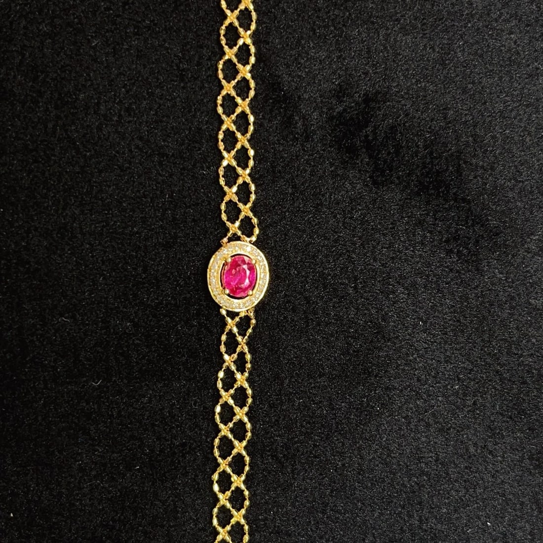 14k Gold 0.45 Ct Natural Ruby & Diamond Bracelet - 6