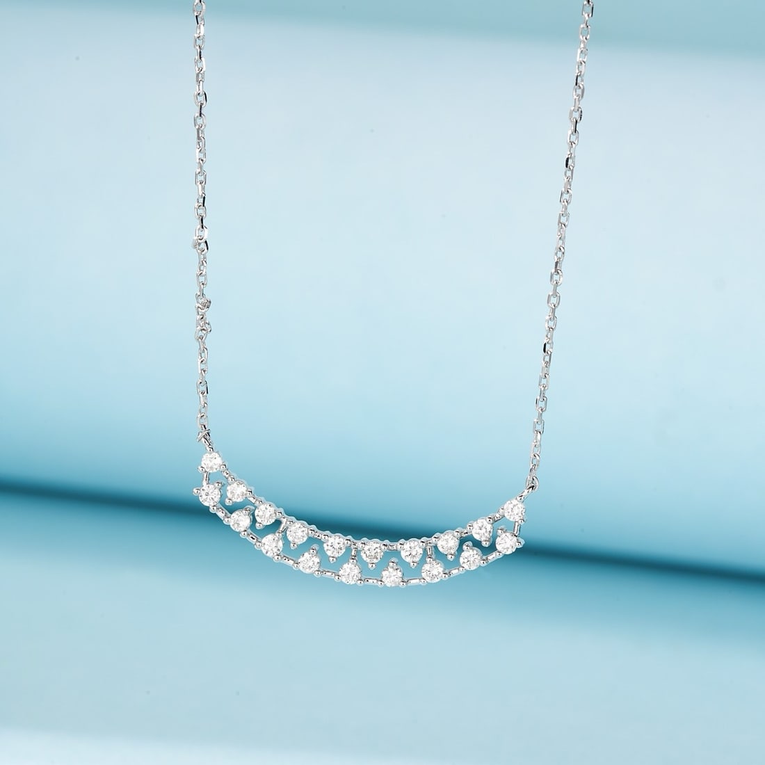 14k Gold 0.28 Ct Natural H Diamond Necklace - 4