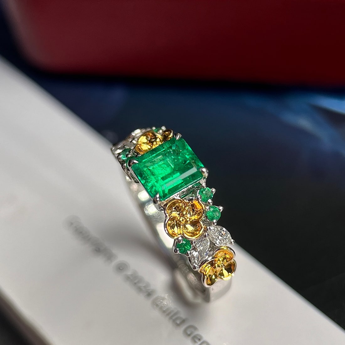 14k Gold 1.07 Ctw Natural Emerald & Diamond Ring - 2