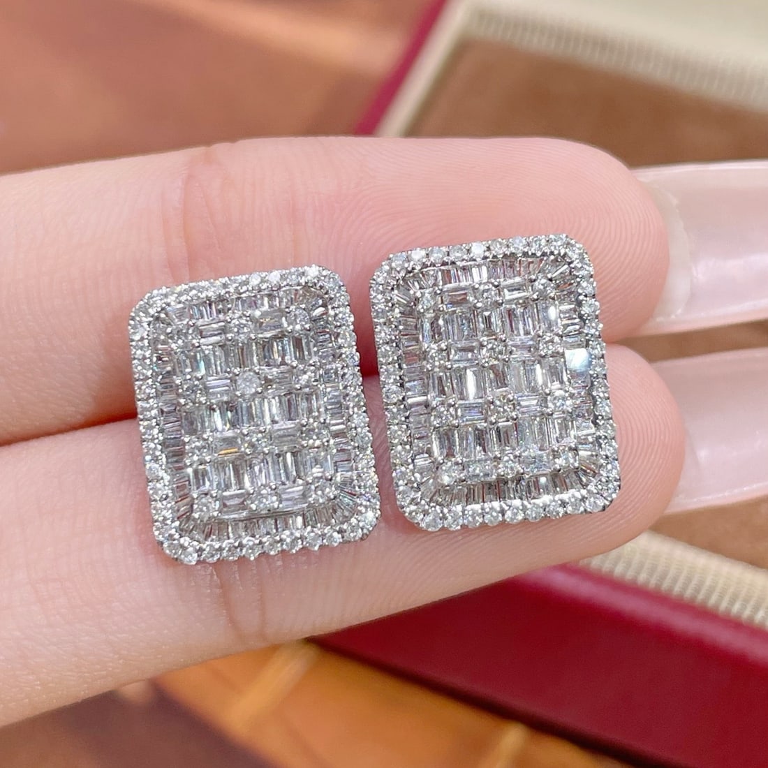 14k Gold 1.4 Ct Natural H Diamond Earrings - 2