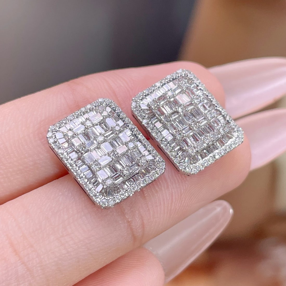 14k Gold 1.4 Ct Natural H Diamond Earrings - 5