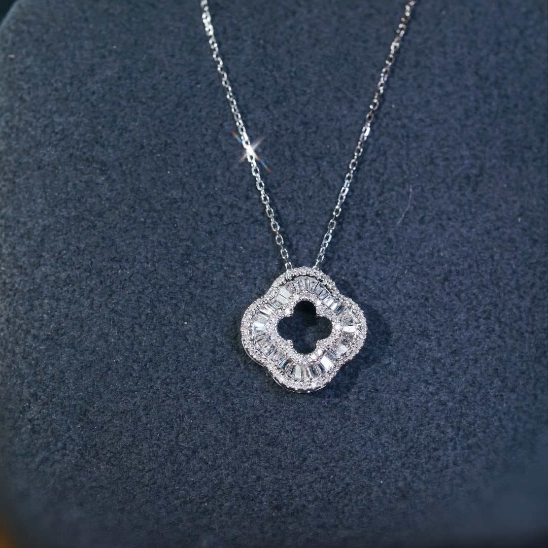 14k Gold 0.40 Ct Natural H Diamond Necklace - 2