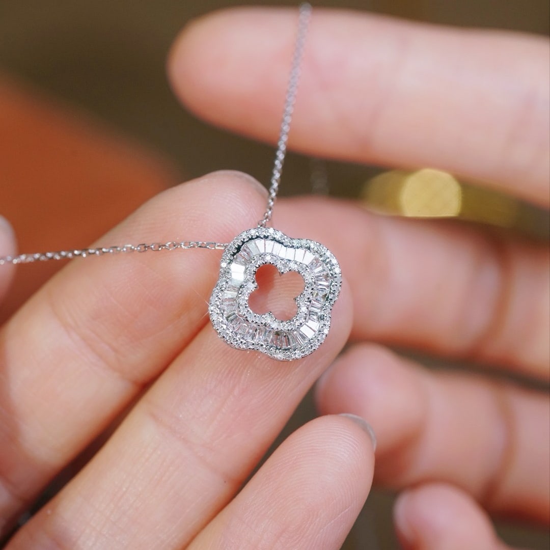 14k Gold 0.40 Ct Natural H Diamond Necklace - 5
