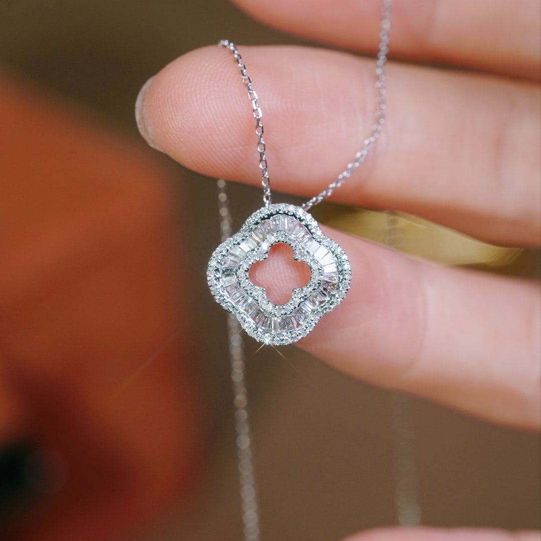 14k Gold 0.40 Ct Natural H Diamond Necklace - 6