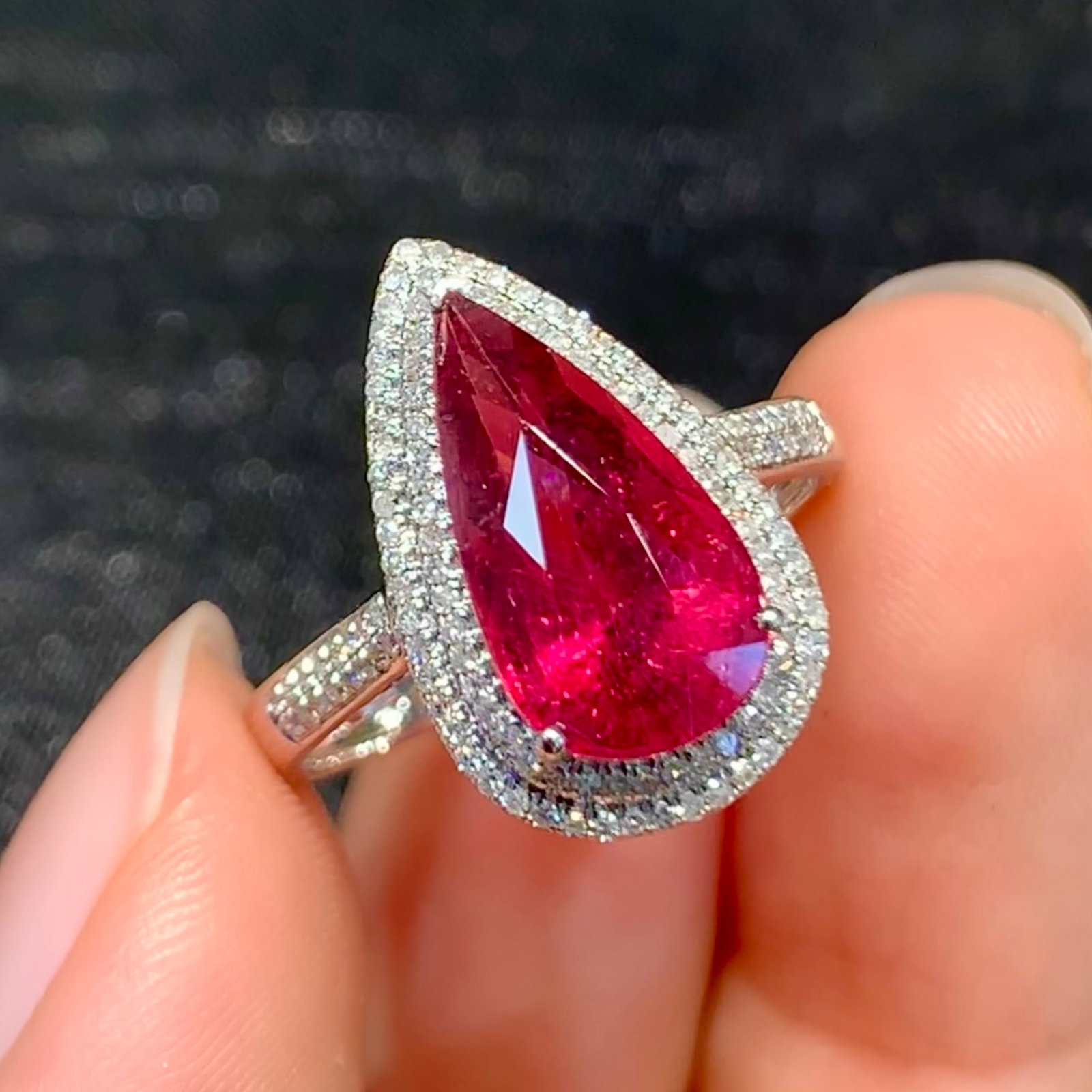 14k Gold 3.2 Ct Natural Tourmaline & Diamond Ring - 2