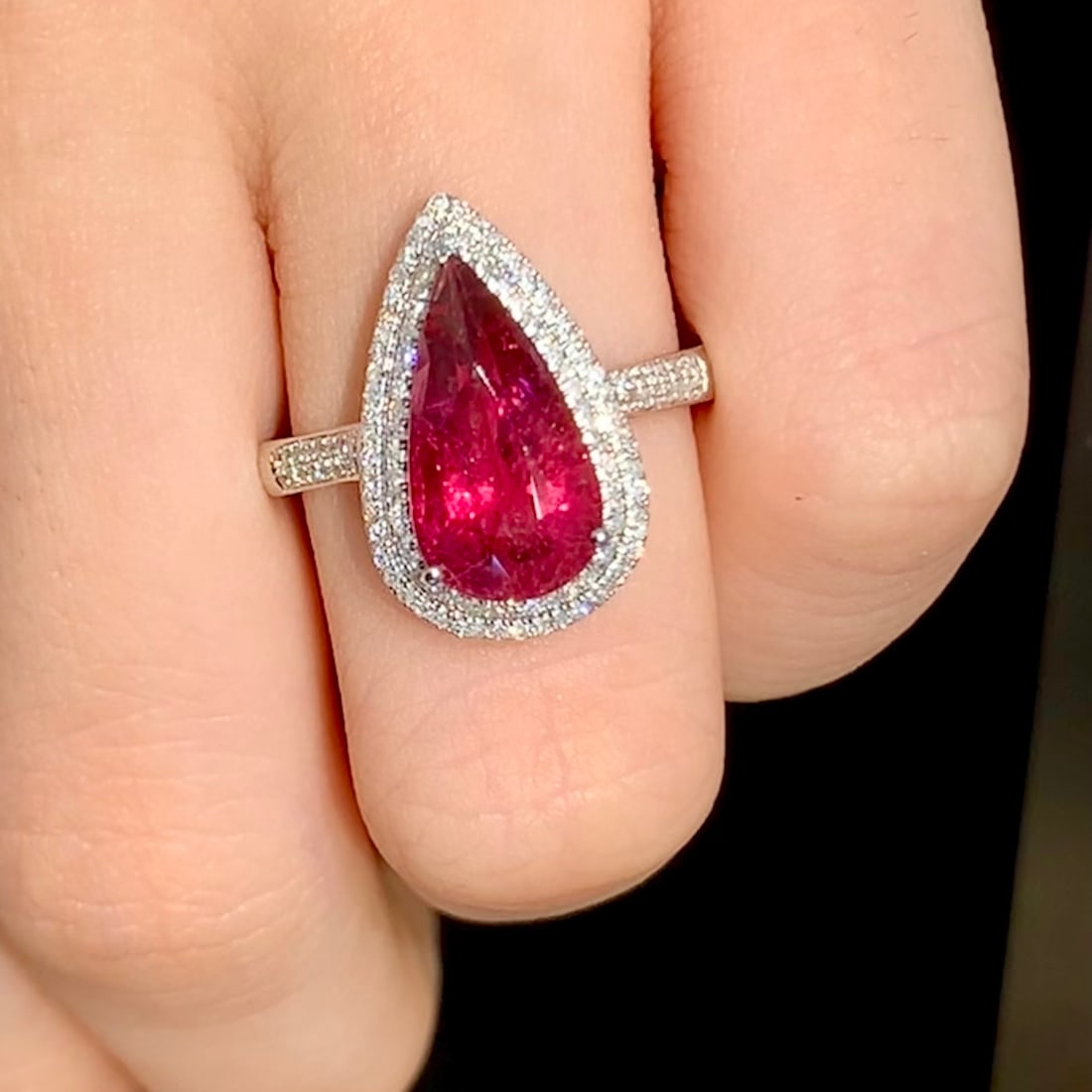 14k Gold 3.2 Ct Natural Tourmaline & Diamond Ring - 5
