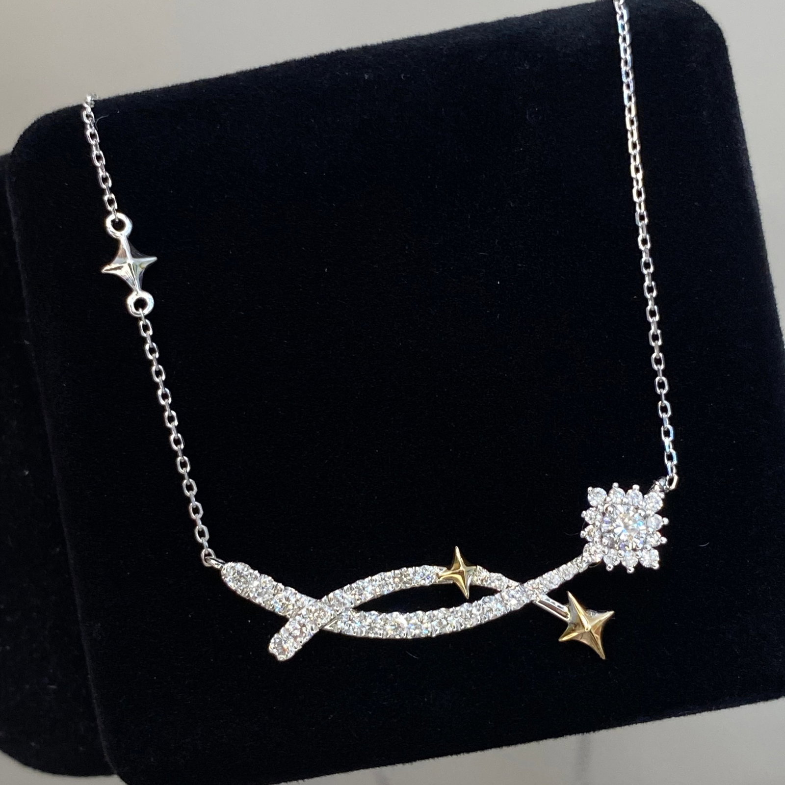 14k Gold 0.65 Ct Natural H Diamond Necklace - 2