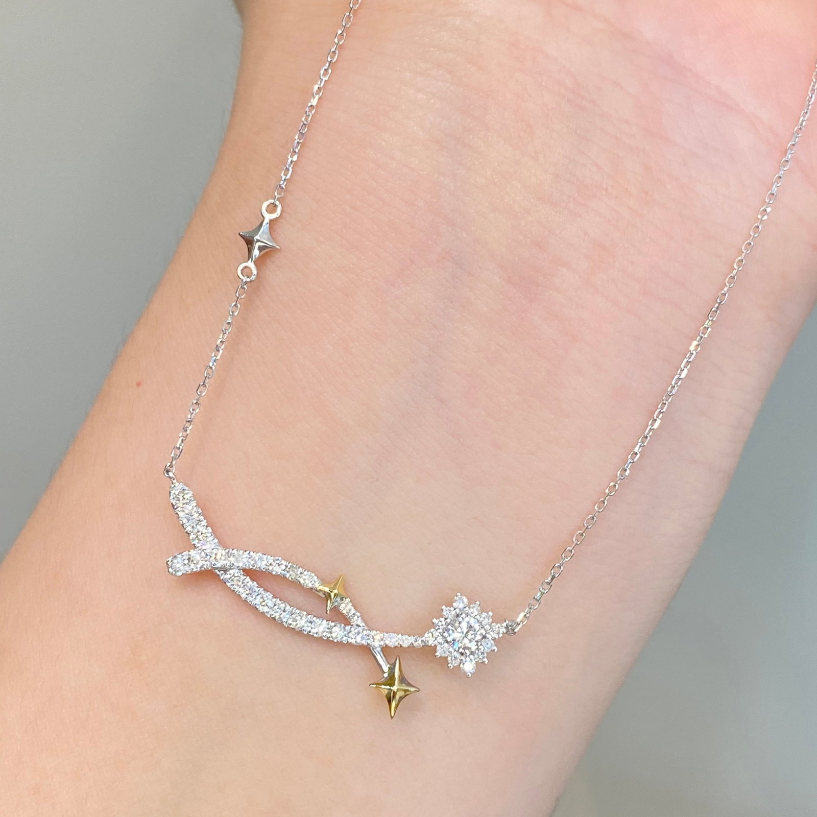 14k Gold 0.65 Ct Natural H Diamond Necklace - 4