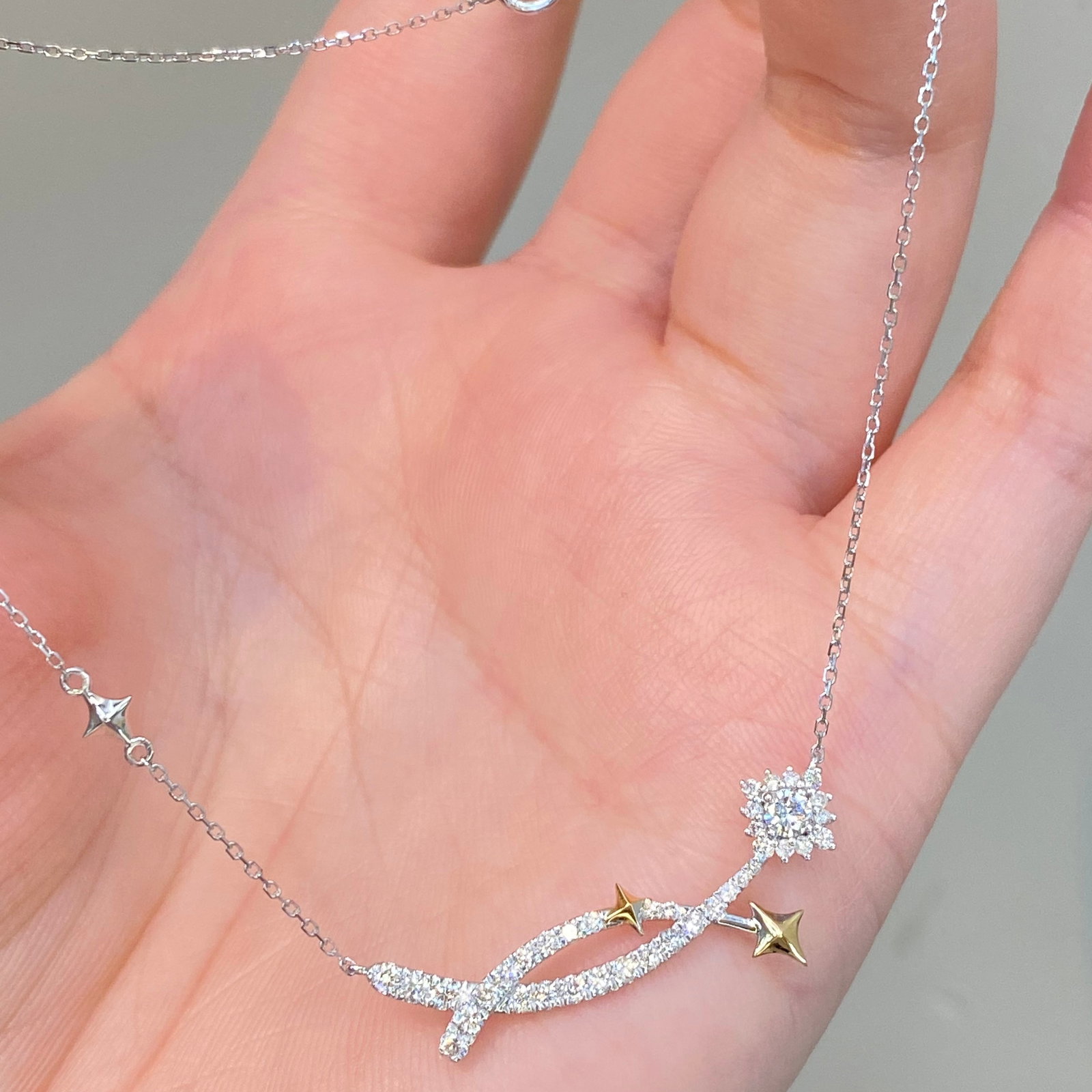14k Gold 0.65 Ct Natural H Diamond Necklace - 5