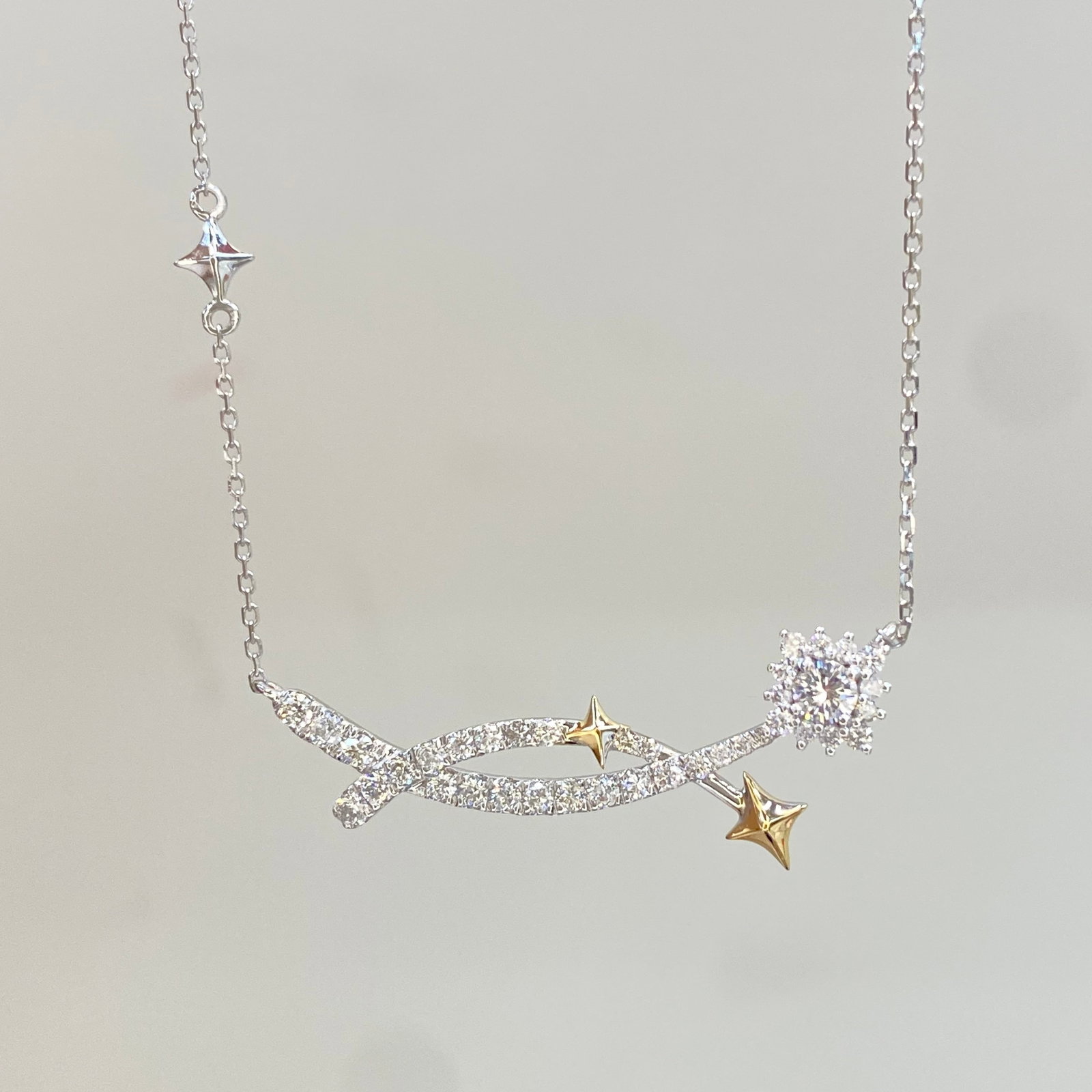 14k Gold 0.65 Ct Natural H Diamond Necklace - 6