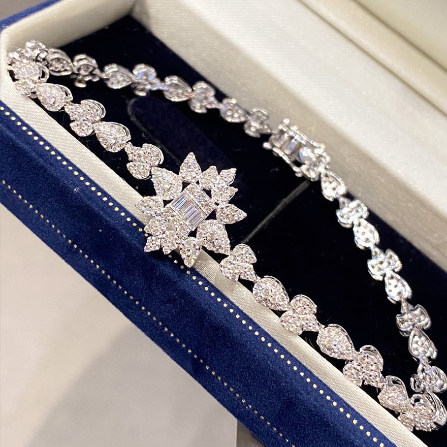 14k Gold 2 Ct Natural H Diamond Bracelet - 2