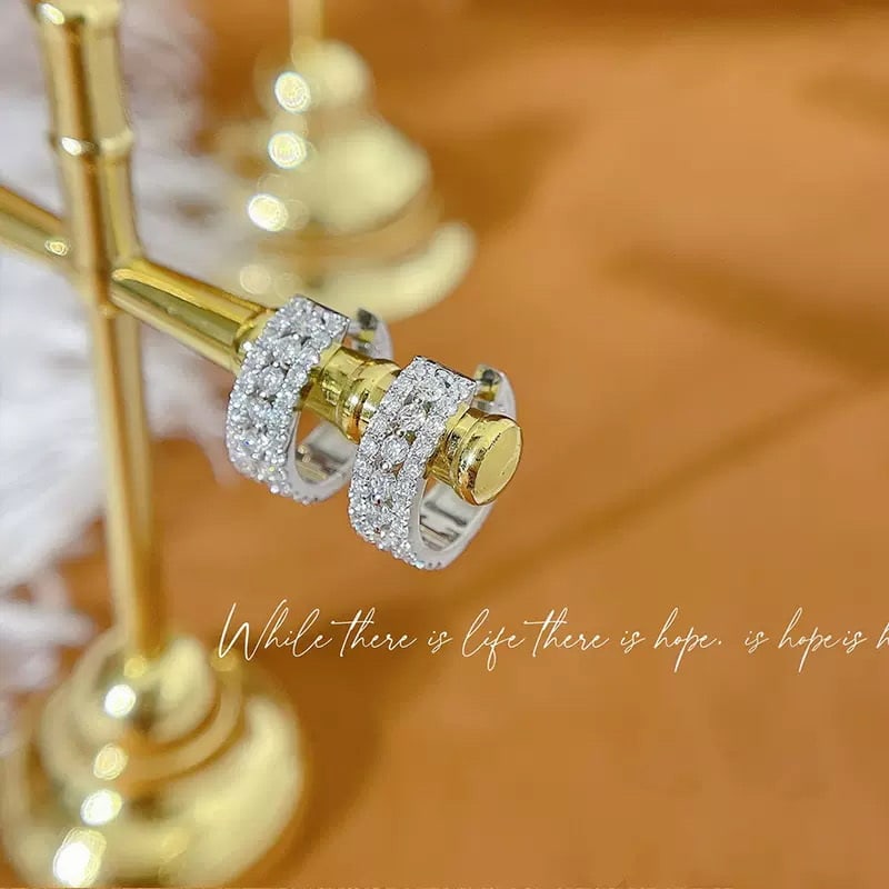 14k Gold 1 Ct Natural H Diamond Earrings - 6