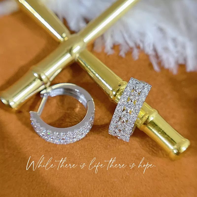 14k Gold 1 Ct Natural H Diamond Earrings - 7