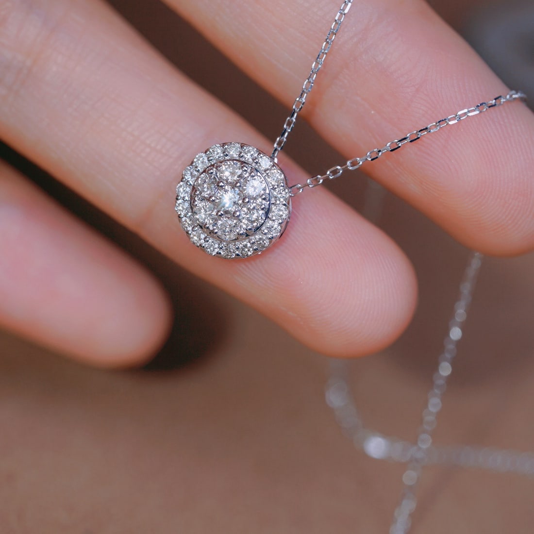 14k Gold 0.50 Ct Natural H Diamond Necklace - 3