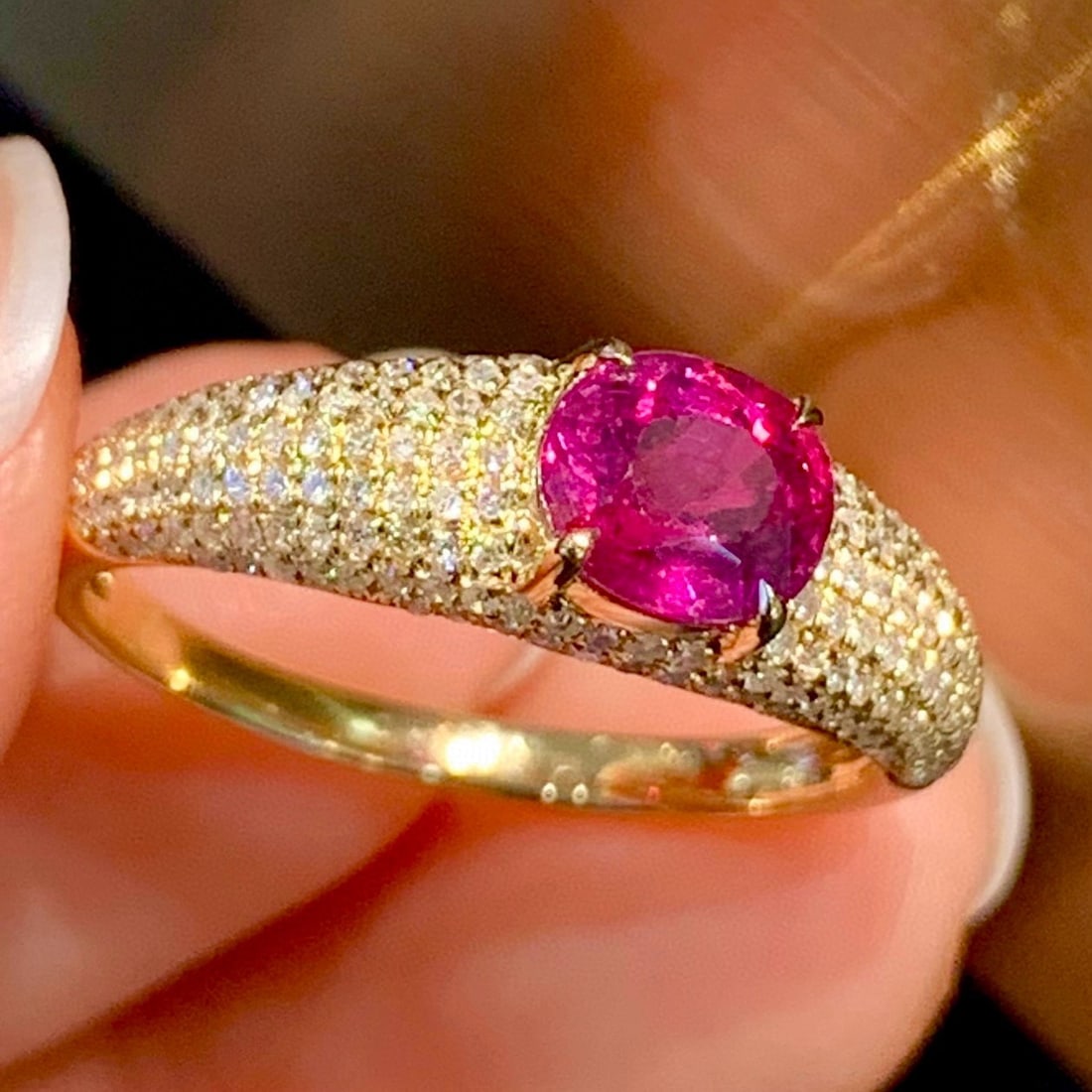 14k Gold 1.1 Ct Natural Ruby & Diamond Ring - 4