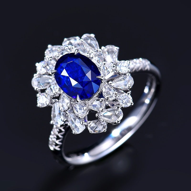 14k Gold 2.93 Ctw Natural Sapphire & Diamond Ring/pendant( Without Chain ) - 5