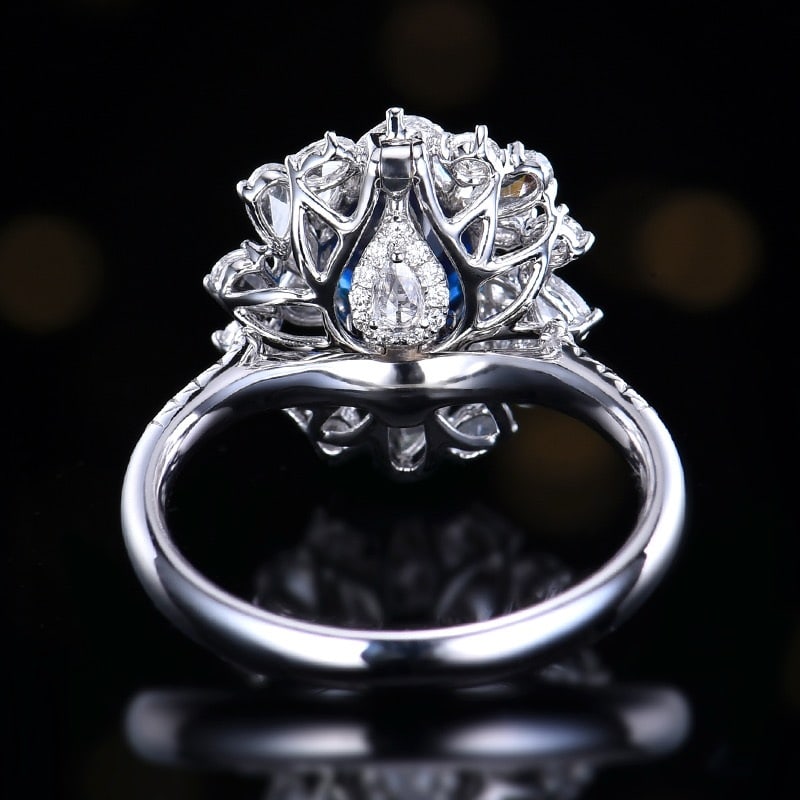 14k Gold 2.93 Ctw Natural Sapphire & Diamond Ring/pendant( Without Chain ) - 6