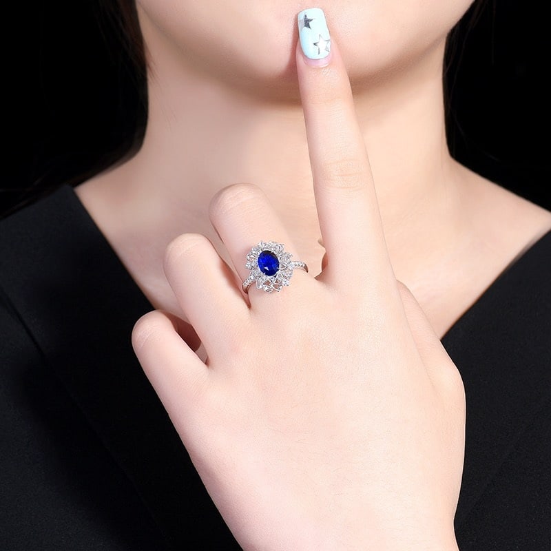14k Gold 2.93 Ctw Natural Sapphire & Diamond Ring/pendant( Without Chain ) - 7