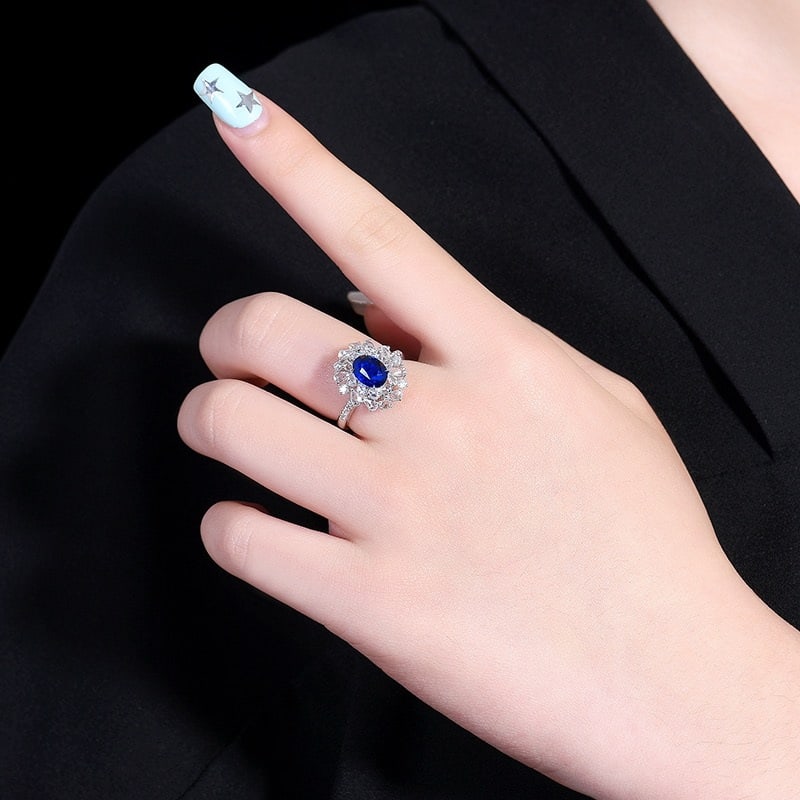 14k Gold 2.93 Ctw Natural Sapphire & Diamond Ring/pendant( Without Chain ) - 8