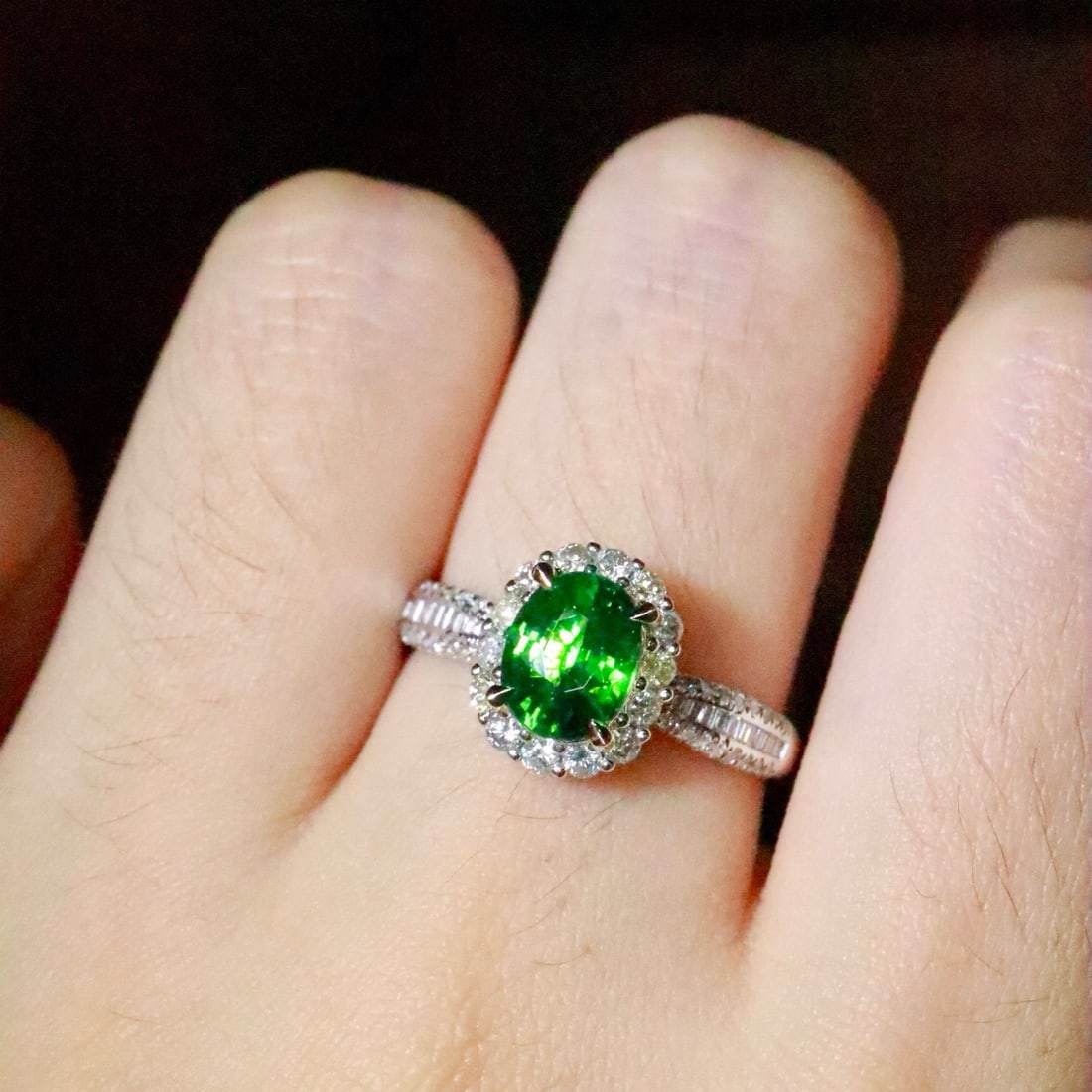 14k Gold 1.67 Ctw Natural Tsavorite & Diamond Ring - 5