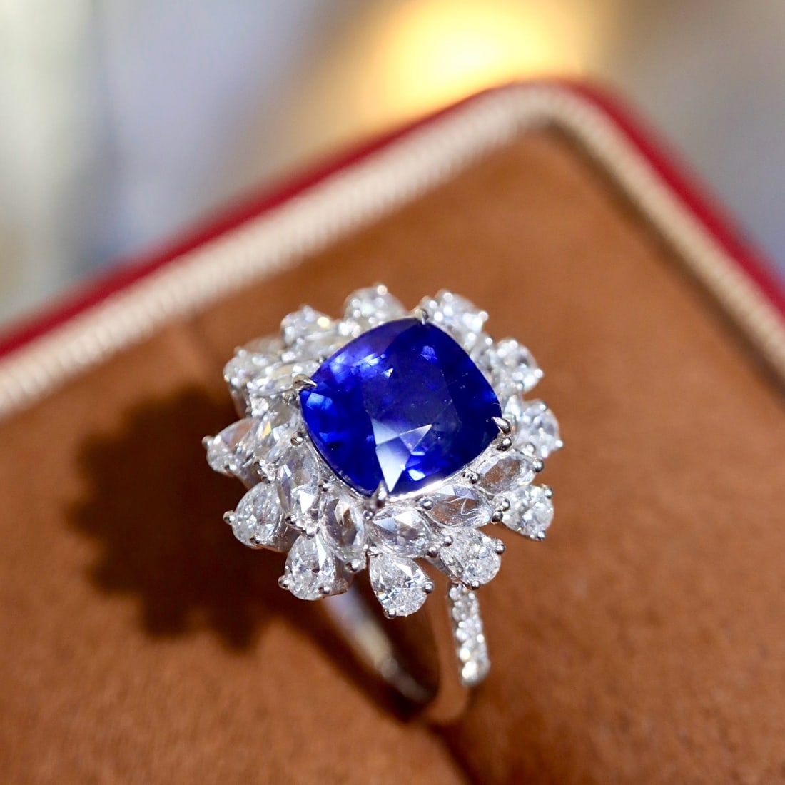 14k Gold 3.21 Ctw Natural Sapphire & Diamond Ring - 2