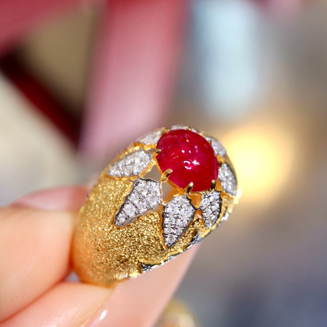 14k Gold 1.85 Ctw Natural Ruby & Diamond Ring - 4